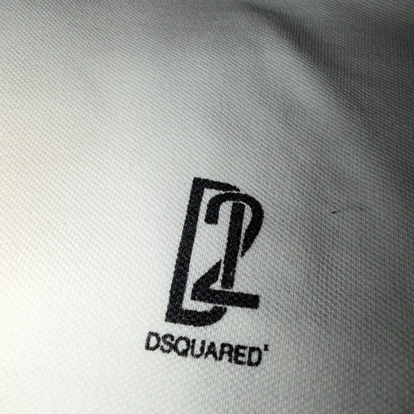 Dsquared2 White Polo Shirt Logo Minimalist Designer Mens XL Fits L - Picture 4 of 10